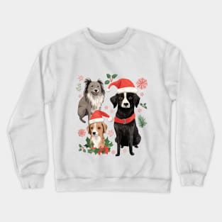 DOGGY WINTER WHIMSY CUTE HAND-DRAWN DOGS CHRISTMAS WATERCOLOR ART Crewneck Sweatshirt